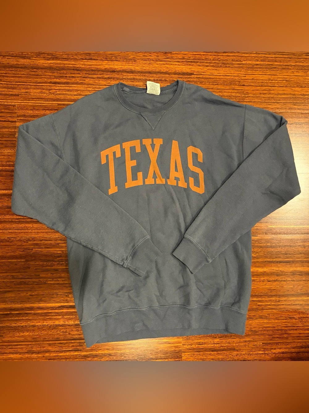 Comfort Wash Texas Longhorns Crewneck Sweatshirt Medium Gray Orange